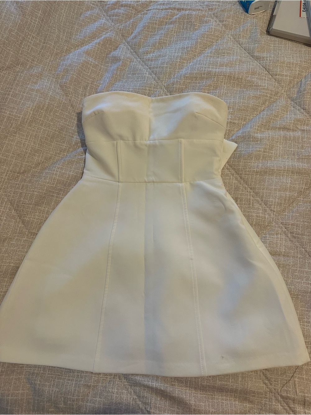Zara Strapless Ivory A-Line Mini Dress